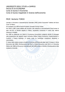 UNIVERSITÀ DEGLI STUDI e-CAMPUS FACOLTÀ DI ECONOMIA