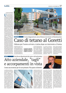 Caso di tetano al Goretti
