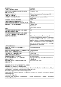 FACOLTÀ Farmacia ANNO ACCADEMICO 2013/2014 CORSO DI