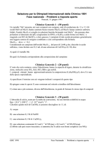 Selezione per le Olimpiadi Internazionali della Chimica 1991 Fase