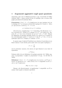 1 Argomenti aggiuntivi sugli spazi quoziente