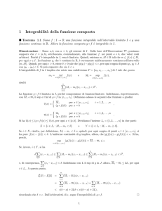 1 Integrabilit`a della funzione composta