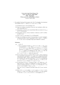 Prima prova di esonero - Dip. di Matematica Roma Tre
