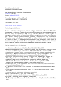 Corso di Laurea Interfacoltà Scienze della Formazione Primaria