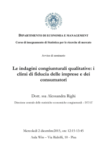 Le indagini congiunturali qualitative: i climi di fiducia delle imprese e