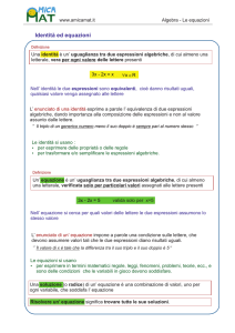 Identità ed equazioni