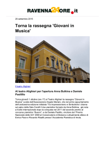 Torna la rassegna `Giovani in Musica`