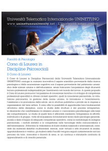 Corso di Laurea in Discipline Psicosociali