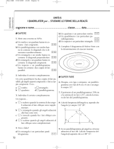 UNITÀ 6 I QUADRILATERI per... STUDIARE LE FORME DELLA