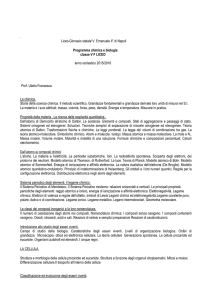 di Napoli Programma chimica e biologia classe VF LICEO anno