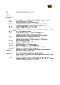 Spondilite Anchilosante - elenco prestazioni in regime di esenzione