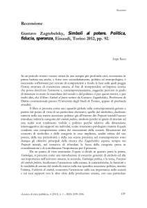 Recensione Gustavo Zagrebelsky, Simboli al potere. Politica, fiducia