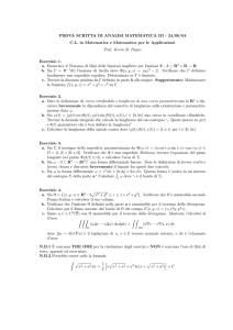 PROVA SCRITTA DI ANALISI MATEMATICA III