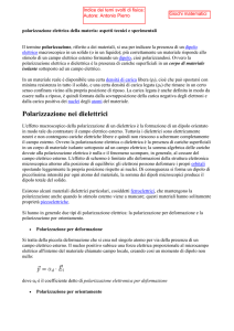 Polarizzazione nei dielettrici