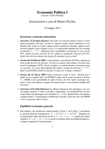 Economia Politica I - Dipartimento di Economia