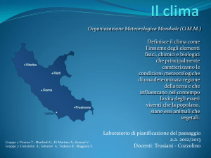 Il clima - ecologiadelpaesaggio
