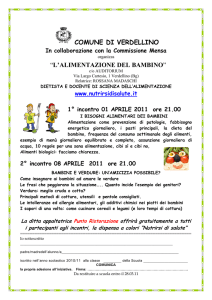 COMUNE DI VERDELLINO “L`ALIMENTAZIONE DEL BAMBINO”