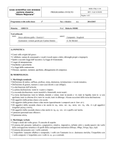 PROGRAMMA SVOLTO A) FONETICA • Cenni sulle origini del