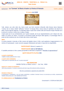 TEMPO LIBERO 16/02/2017 La "Carmen" di Bizet al teatro La