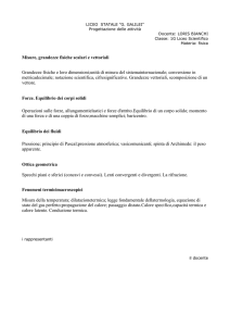 Misure, grandezze fisiche scalari e vettoriali Grandezze fisiche e