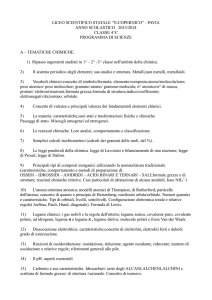 pavia anno scolastico 2013/2014 classe 4^c programma di scienze a