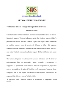 ARTICOLI DI SERVIZIO SOCIALE Violenza sui minori