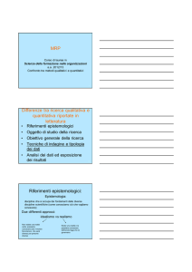 MRP Differenze tra ricerca qualitativa e quantitativa riportate in
