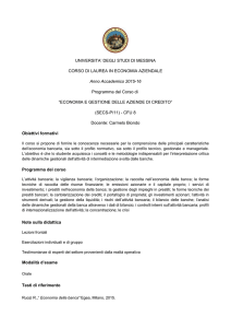 Programma di Economia e gestione delle aziende di credito AA 2015