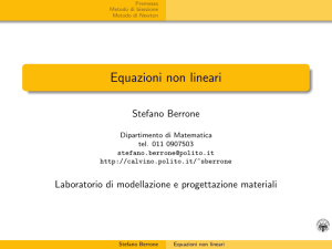 Equazioni non lineari - DISMA Dipartimento di Scienze Matematiche