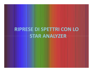 riprese di spettri con lo star analyzer