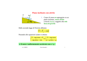 Il piano inclinato - Sezione di Fisica