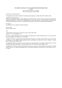STATISTICA SOCIALE E VALUTAZIONE DEI SERVIZI [SECS