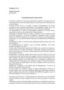 VERBALE N° 31 Nicolò Ciarrocchi 05/04/2016 SCHOPENHAUER E