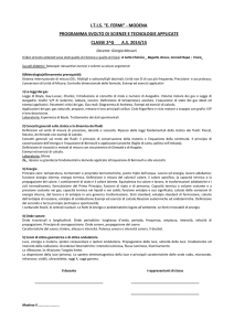 modena programma svolto di scienze e tecnologie applicate classe