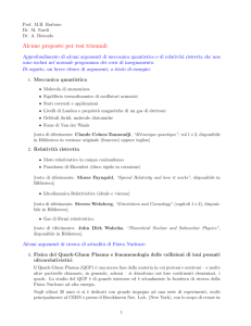 Alcune proposte per tesi triennali