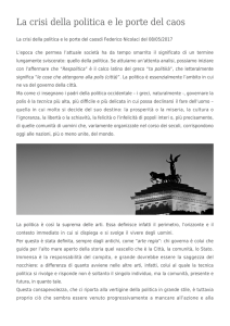 La crisi della politica e le porte del caos