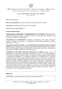 Programma Tecniche del marmo e delle pietre dure per il restauro