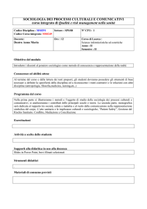 Sociologia dei processi culturali