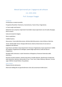 Programma- Metodi Sperimentali per L