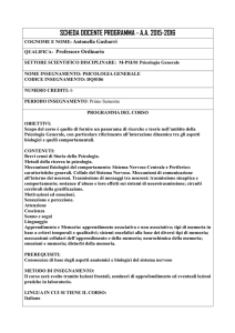Psicologia generale M - Dipartimento di Scienze umane