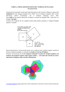 FORSE LA PRIMA DIMOSTRAZIONE DEL TEOREMA DI PITAGORA