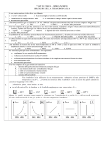 TEST DI FISICA – SIMULAZIONE I PRINCIPI DELLA