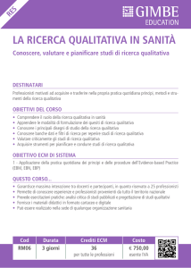 LA RICERCA QUALITATIVA IN SANITà