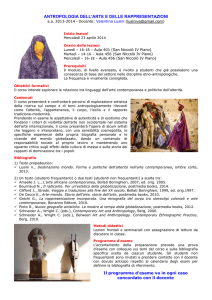 antropologia dell`arte e delle rappresentazioni