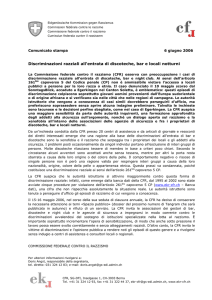 Discriminazioni razziali all`entrata di discoteche, bar e locali notturni