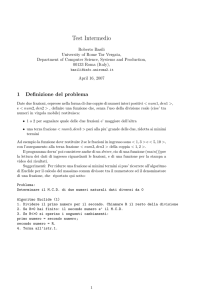 Test Intermedio - Università degli Studi di Roma "Tor Vergata"