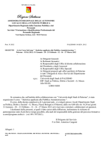 Avvio CORSO STATISTICA P A_ED II 2012 UNIPA