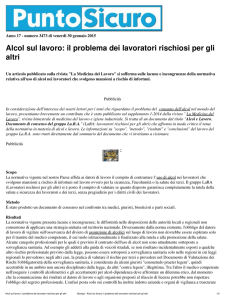 Alcol sul lavoro: il problema dei lavoratori rischiosi per