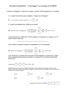 CALCOLO probabilità – “il sorteggio” e la formula di STIEFEL