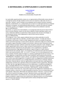 il materialismo, lo spiritualismo e il giusto mezzo